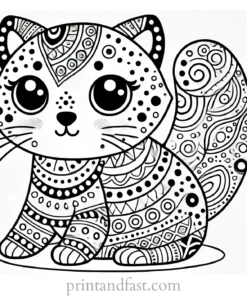 fun cat coloring page