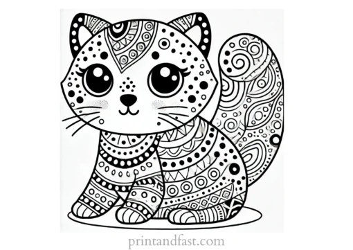 fun cat coloring page