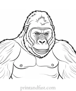 funny Gorilla Coloring Page