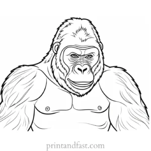 funny Gorilla Coloring Page