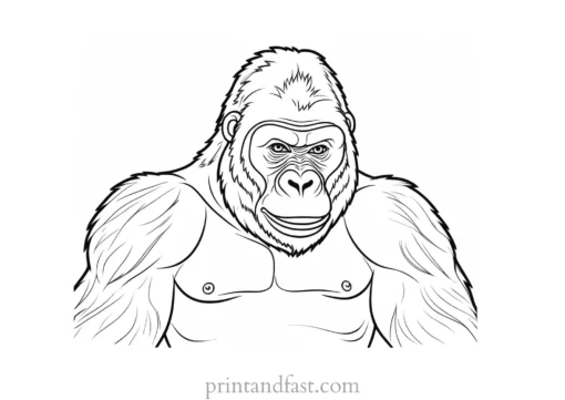 funny Gorilla Coloring Page