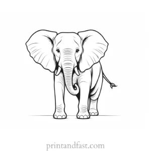 funny elephant coloring page