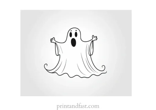 funny ghost coloring page