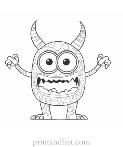 funny monster coloring page