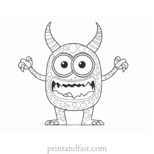 funny monster coloring page