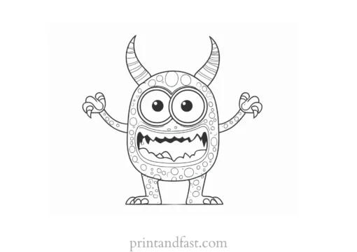 funny monster coloring page