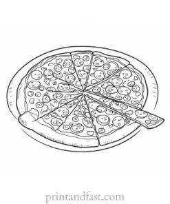 funny pizza coloring page