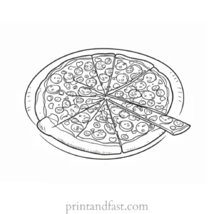 funny pizza coloring page