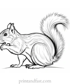 funny squirrel coloring page