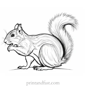 funny squirrel coloring page