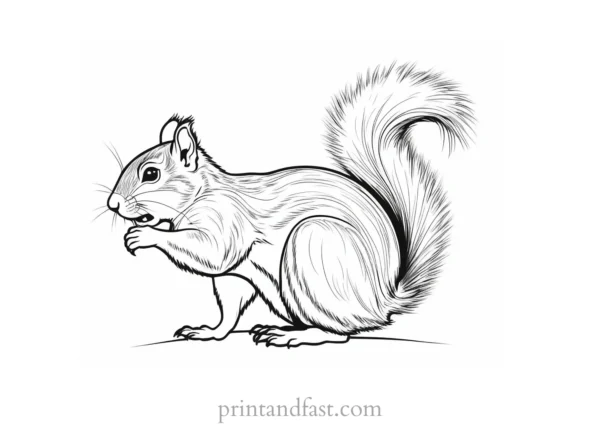 funny squirrel coloring page