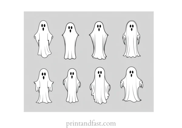 ghost coloring page collection