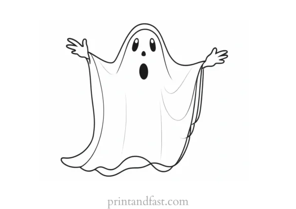 ghost coloring page drawing