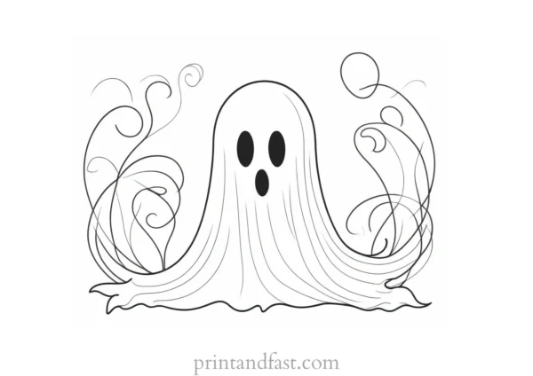 ghost coloring page pattern