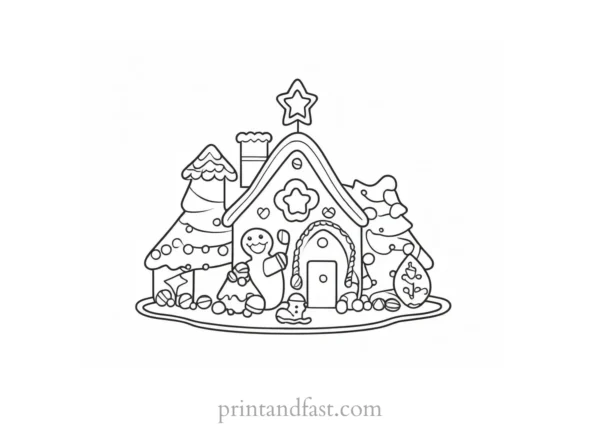 gingerbread coloring page Christmas