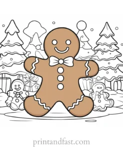 gingerbread coloring page activity