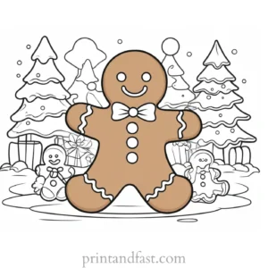 gingerbread coloring page activity