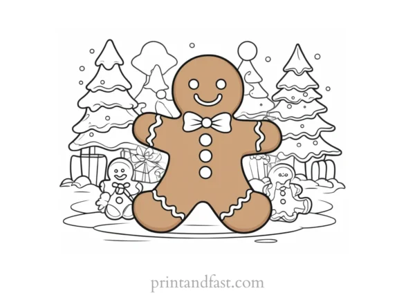 gingerbread coloring page activity