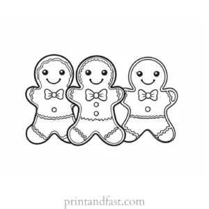 gingerbread coloring page cute