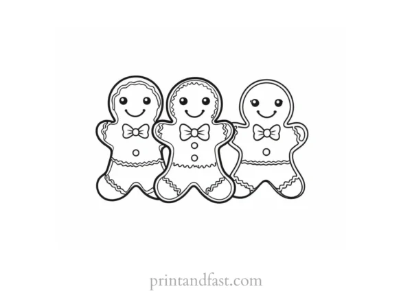 gingerbread coloring page cute