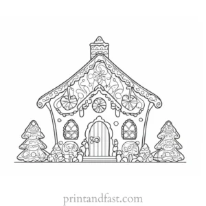 gingerbread coloring page detailed