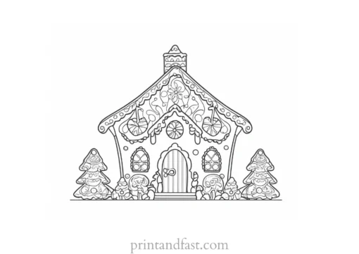 gingerbread coloring page detailed