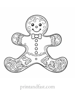 gingerbread coloring page festive