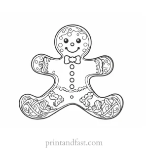 gingerbread coloring page festive