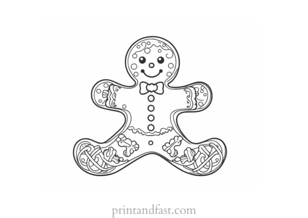 gingerbread coloring page festive