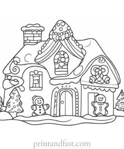 gingerbread coloring page for kids