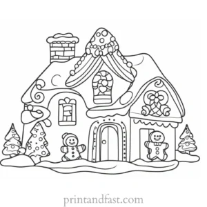 gingerbread coloring page for kids