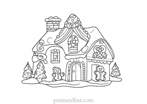 gingerbread coloring page for kids