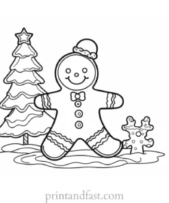 gingerbread coloring page holiday