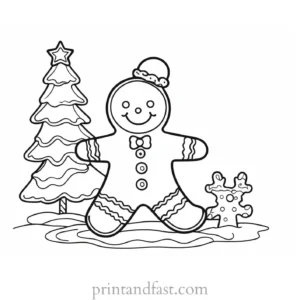 gingerbread coloring page holiday