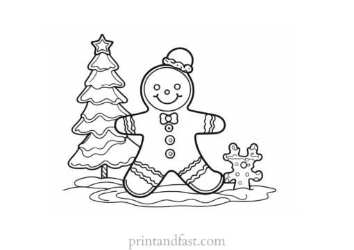 gingerbread coloring page holiday