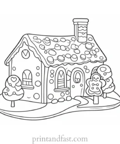 gingerbread coloring page preschool