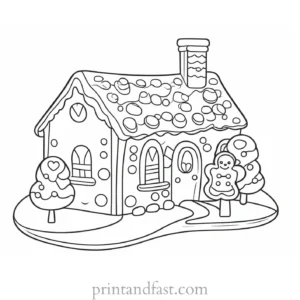 gingerbread coloring page preschool