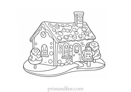 gingerbread coloring page preschool