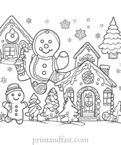 gingerbread coloring page printable