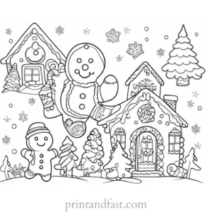 gingerbread coloring page printable