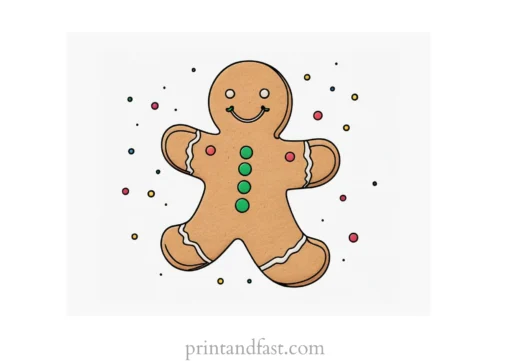 gingerbread coloring page simple