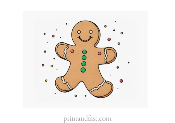 gingerbread coloring page simple