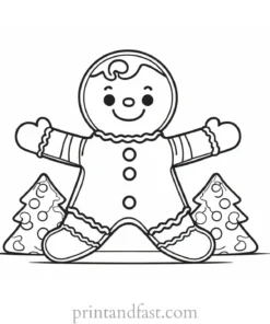 gingerbread coloring page template