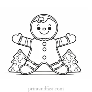 gingerbread coloring page template