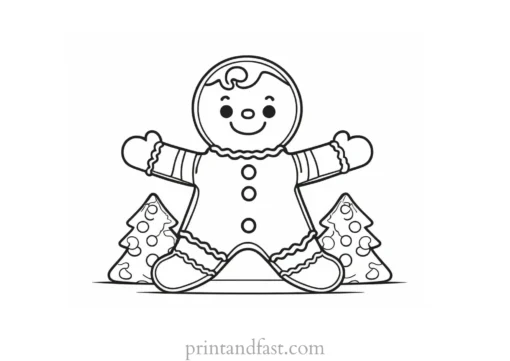 gingerbread coloring page template