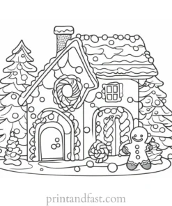 gingerbread coloring page unique