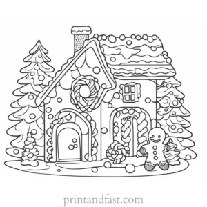 gingerbread coloring page unique