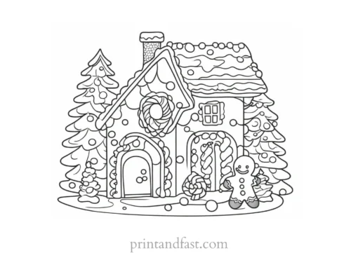 gingerbread coloring page unique