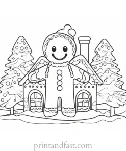 gingerbread coloring page winter