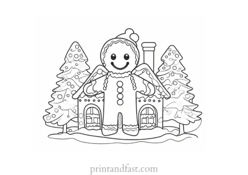 gingerbread coloring page winter